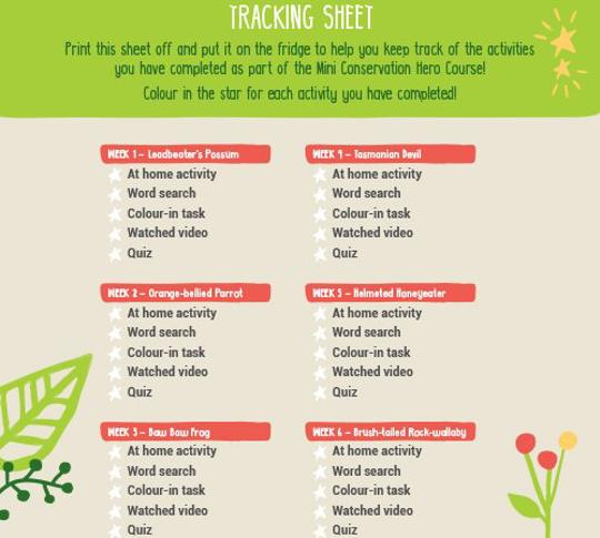 An image of tracking sheet